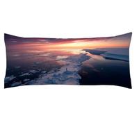 Sunset Pillow Cases Glacier Cushion Covers 40 x 120 cm Hotel Quality Extra Long Body Pillow, Double-Sided Printing Long Body Side sleeper pillow, Decorative Bolster, for Home Bedroom Decor Kl-500