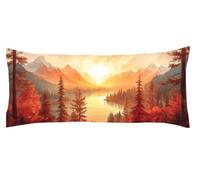Sunset Pillow Cases Lake Cushion Covers 30 x 90 cm Hotel Quality Extra Long Body Pillow, Double-Sided Printing Long Body Side sleeper pillow, Decorative Bolster, for Home Bedroom Decor Kl-506
