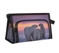 Sunset Polar Bear Travel Toiletry Bag for Women Men Girls Boys Bear Multifunctional Makeup Pouch Bag Wash Toiletries Cosmetic Organizer Shower Bag