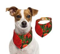 Sunset Poppy Field Beautiful Flowers Field,Dog Bandanas Cotton Pet Scarf Adjustable Bibs for Pet,S