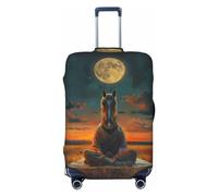 Sunset Prairie Meditating Horse Travel Luggage Covers - Elasticity Suitcase Covers Protector for Luggage 18-32 Inch