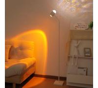 Sunset Projector Lamp Double Sided LED Floor Lamp with Water Ripple Effect Ambient Lighting for Living Room Bedroom Bar Dining Room Perfect for Live Broadcasts