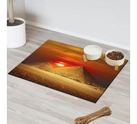 Sunset Pyramids Pet Feeding Mat for Cat Dog Water Bowl Food Mats Egypt Pyramids Pet Feeding Mats Absorbent Nti-Slip Contain Spills Protects Floors Placemat 30.4 x 50.8 cm
