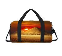 Sunset Pyramids Sport Duffel Bag with Shoes Compartment Egypt Pyramids Overnight Weekender Bags Travel Gym Luggage Organizer for Women Men Kids Girls Boys
