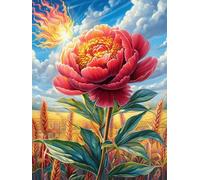 Sunset Red Peony 500 Piece Count Premium Jigsaw Puzzle Wild Animal Flowers For Adults Teens 14+ Concentration Training Indoor Game Family Game Night 500 PCS