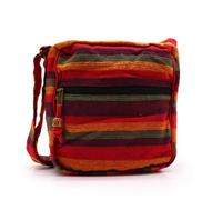 Sunset Reds Nepal Sling Bag With Adjustable Strap & Multiple Compartments