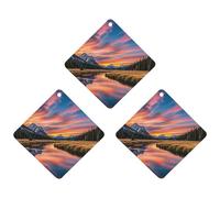 Sunset Reflection Car Air Freshener, 3 Pcs Rhombus Hanging Air Freshener Cards, Long Lasting Fragrance Scented Cards for Car, Home, Office White-style