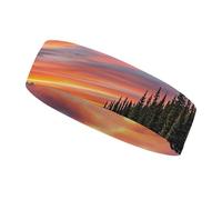 Sunset Reflection Headbands for Women & Men Sports Headband, Fits All Head Sizes, Ultra Absorbent & Non-Slip Sweatband for Running, Yoga, Gym