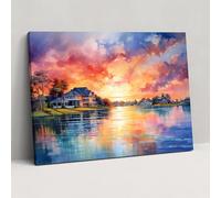 Sunset Reflections Canvas Print - Harlem Wall Art Home Decor Wall Decor 91cm x 61cm