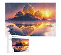 Sunset Reflections on Serene Lake - Adult Tabletop Puzzle, 1000 PCS, Festive Gift for Adults, for Relaxing Solo Or Group Play