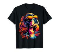 Sunset Retro Cavalier King Charles Spaniel T-Shirt