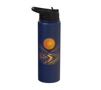 Sunset River Forest Nature Outdoor Wildlife Landscape Trees Stainless Steel Insulated Water Bottle