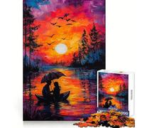 Sunset Romance Jigsaw Puzzle for Adults 1000 Pieces Think Smart Toy Home Enjoy Accurate Cut Wall Art Decor (50x75cm)