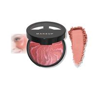 Sunset Rose Glow Baked Marble Blush With Radiant Finish - Lightweight Blendable Powder For Natural Rosy Sunset Cheeks On All Skin Tones, Long-Lasting Luminous Glow