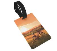 Sunset Rural View Luggage Tag PVC Travel Bag Tag with Strap ID Card Label for Suitcase Backpack Carry On Baggage Identifier