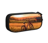 Sunset Rural View Pencil Case, Zip Smooth Pencil Case, Portable Pencil Case Large School Stationery Storage Bag, Make-Up Bag