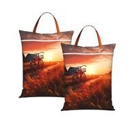 Sunset Rural View Travel Laundry Bag Large Waterproof Dirty Clothes Bag with Zipper Reusable Washable Storage Bag with Handle for Gym Beach Travel