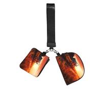 Sunset Rural View Wristlet Keychain Wallet Pouch with Strap Double Zipper Small Coin Purse Portable Wrist Bag for Travel Gym Daily Use