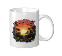 Sunset s 11 Oz White Porcelain Coffee Mugs,Wonderful Imagination,Charm Scenery Coffee and Tea Cup,Can Drink hot and Cold for a Long time,Ideal as a for Your Best Friend