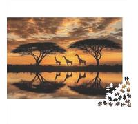 Sunset Safari Scene1000 Piece Impossible for Adults Games Gifts Kids Challenge JigsawAfrican Wildlife Photography