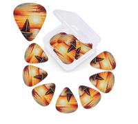 Sunset Sailboat Guitar Picks 12 Pack 3 Different Thickness Celluloid Guitar Plectrums with Guitar Pick Storage Box Personalized Guitar Pick for Acoustic Guitar Picks