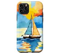 Sunset Sailboat Ocean Reflection Abstract Scenic Design Case for iPhone 11 Pro