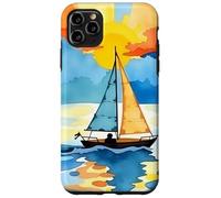 Sunset Sailboat Ocean Reflection Abstract Scenic Design Case for iPhone 11 Pro Max