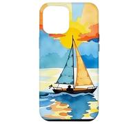 Sunset Sailboat Ocean Reflection Abstract Scenic Design Case for iPhone 12 Pro Max