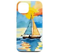 Sunset Sailboat Ocean Reflection Abstract Scenic Design Case for iPhone 13