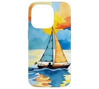 Sunset Sailboat Ocean Reflection Abstract Scenic Design Case for iPhone 14 Pro