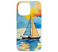 Sunset Sailboat Ocean Reflection Abstract Scenic Design Case for iPhone 14 Pro Max