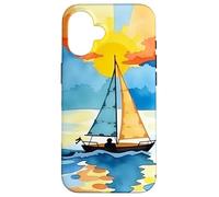 Sunset Sailboat Ocean Reflection Abstract Scenic Design Case for iPhone 16
