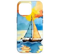 Sunset Sailboat Ocean Reflection Abstract Scenic Design Case for iPhone 16 Pro
