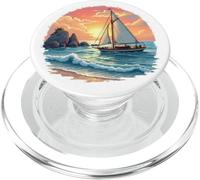 Sunset Sailboat Serenity - Coastal Ocean Adventure Design PopSockets PopGrip for MagSafe