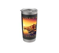 Sunset Scene on Crete Island Greece Artwork Stainless Steel Insulated Tumbler