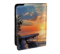 Sunset scenery Printed Passport Holder - 6.5 x 4.5 Inch RFID Blocking Travel Wallet,Stylish Passport Cover,Lightweight Document Organizer for Cards