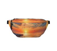 Sunset Scenery Printed Waist Bag Adjustable Bum Bag Lightweight Travel Waist Fanny Pack Belt for Walking Cycling Hiking Travel