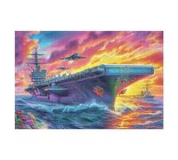 Sunset Sea Aircraft Carrier 1000 Piece Jigsaw Puzzle Pack Teens Beginners Cognitive Development Puzzle Fans Group Play Anniversary Thick Cardboard 1000 PCS