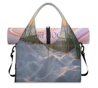 Sunset Sea Beach Sports Duffle Bag with Shoe Compartment Oceans Beach Weekend Overnight Bags Tote Cabin Luggage Bag for Gym Yoga Travel