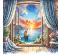 Sunset Sea Landscape 60 Piece Jigsaw Puzzles for Adults, Colourful, Fun, Challenging and Brainteasing Adults jigsaw puzzles 60 Pieces, Beautiful Decoration Puzzle