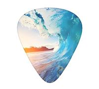 Sunset Sea Surfing Seascape Guitar Plectrums 12 Pieces Set - Comfortable In The Hand With Smooth Edges Three Thicknesses To Match