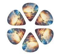 Sunset Sea Surfing Seascape Printed Guitar Picks Plectrum,Guitar accessories,6pcs 0.46mm
