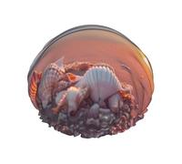 Sunset Sea The Shell Conch print Shower Cap for Women Double Layer Elastic Bath Cap for Home Spa Hotel and Hair Salon