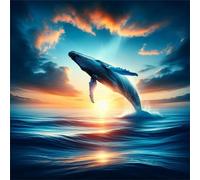 Sunset Sea Whale Jigsaw Puzzles for Adults 500 Pieces Hard Difficult Challenging puzzles for adults 500 pcs DIY Decoration Puzzle for Wall Decor Gifts