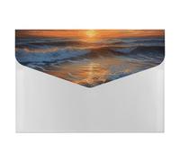 Sunset Seascape File Folder 6-Pocket, Waterproof Accordion File Organizer with Snap Closure, Expanding Document Holder for Office, Home