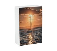 Sunset Seascape Sailboat Floating Cigarette Case Stylish Lightweight Pocket Holder Case for Smoke Waterproof Cigarette Dispenser Cigarettes Accessories for Outdoor Camping Hiking