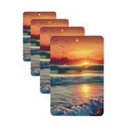 Sunset Seaside Car Air Freshener Cards for Women Men 4 Pack Cute Car Accessories Long Lasting Scent Car Diffuser Hanging Auto Aromatherapy Tablets Car Fresheners Gifts