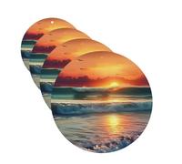 Sunset Seaside Car Air Freshener Cards for Women Men 4 Pack Cute Car Accessories Long Lasting Scent Car Diffuser Hanging Auto Aromatherapy Tablets Car Fresheners Gifts