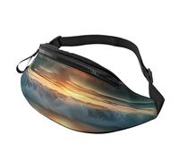 Sunset Seaside Fanny Pack for Men Women, Waterproof Sports Waist Bag Fashion Belt Bag Crossbody Bags Hip Bum Bag with Adjustable Strap Large Sling Bag Purse for Travel Hiking