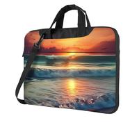 Sunset Seaside Laptop Bag 14 inch, Computer Briefcase Gifts for Men Women, 360 Protective Laptop Shoulder Bag